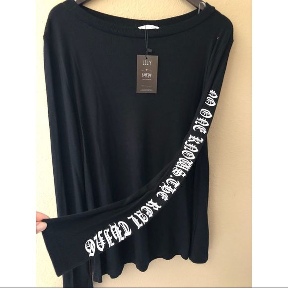 Graphic long sleeves ribbed pullover - Picture 3 of 5